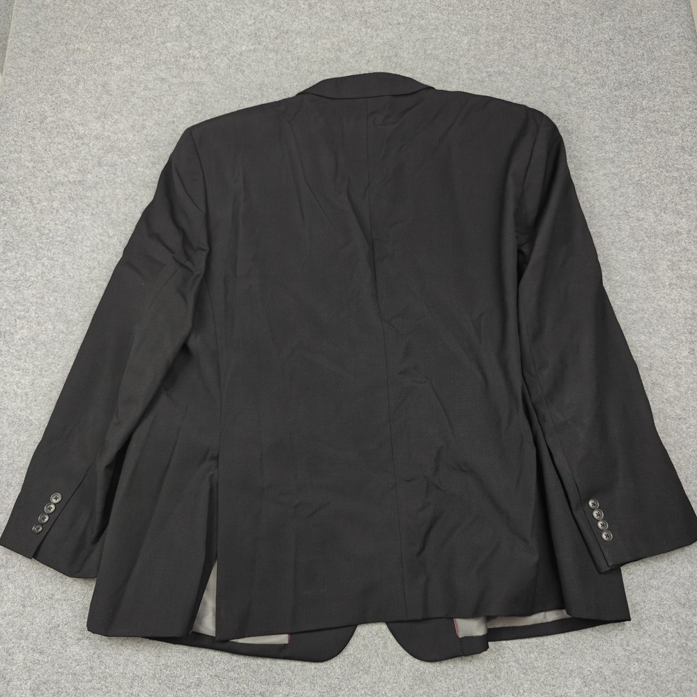 Pronto Uomo Blazer Mens 60L Big & Tall Black Wool Two Button Sport Coat Jacket - Picture 9 of 14